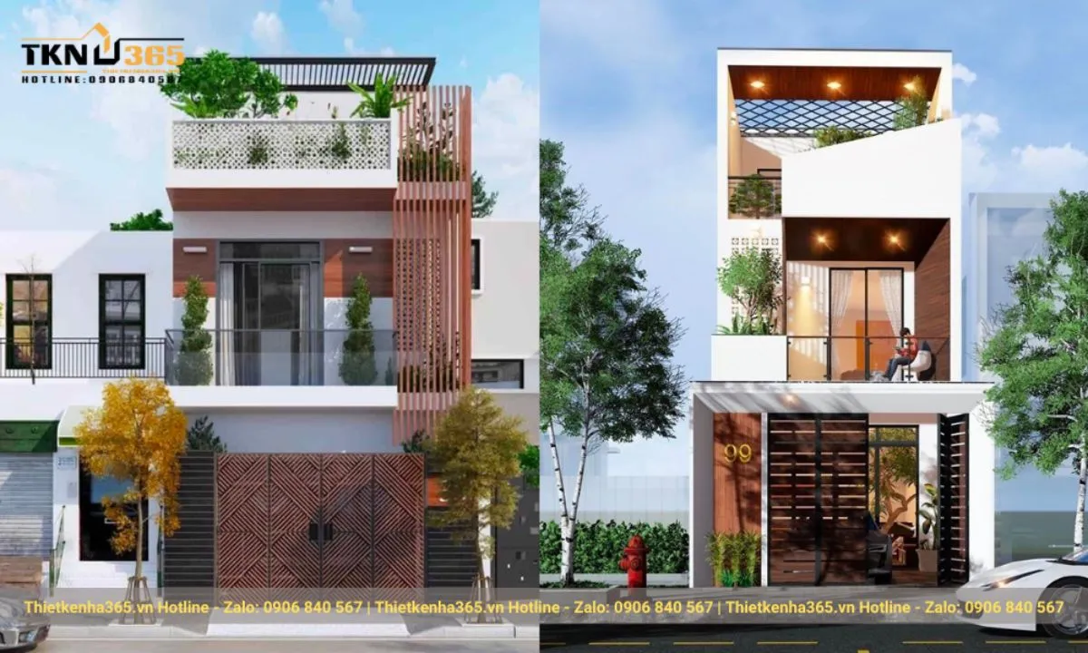 Thiết kế nhà ống mái bằng