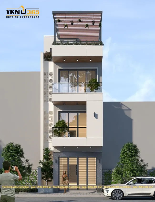 Thiết kế nhà 60m2 3 tầng