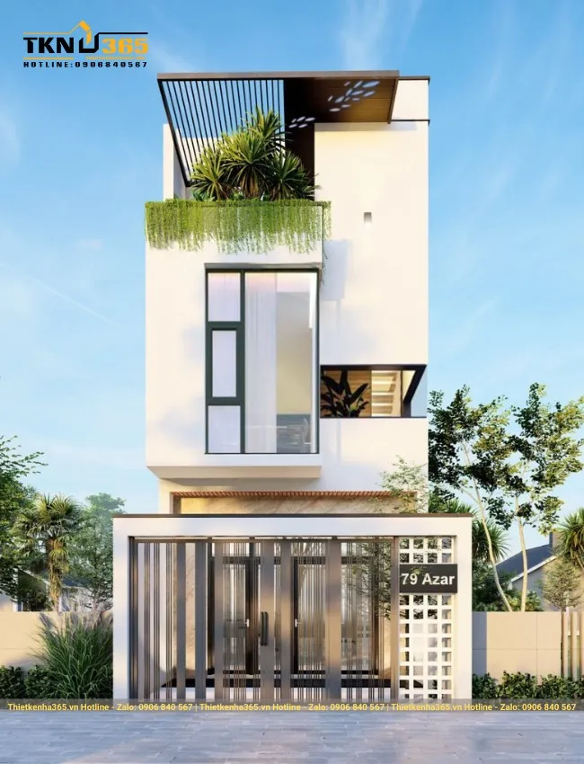 Thiết kế nhà 3 tầng 60m2