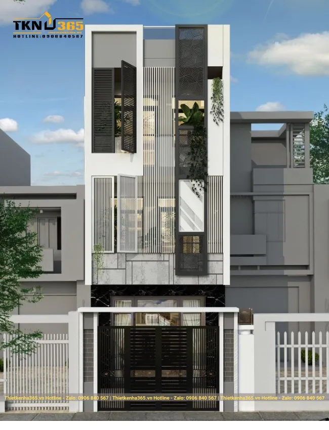 Thiết kế nhà 3 tầng 60m2