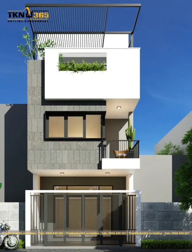 Thiết kế nhà 60m2 3 tầng