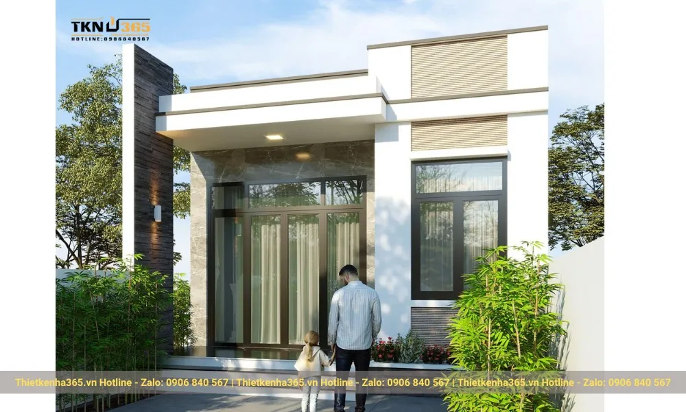 Thiết kế nhà 50m2 1 tầng