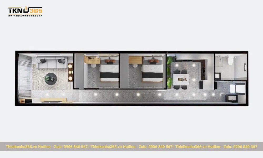 Thiết kế nhà 50m2 1 tầng