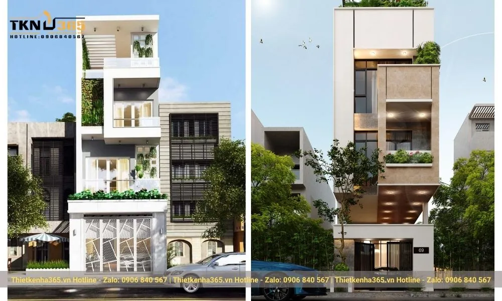 Nhà phố đẹp hiện đại lệch tầng