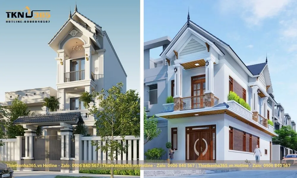 Mẫu nhà phố đẹp mái thái