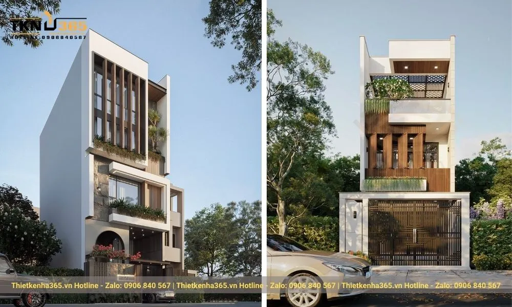 Những mẫu nhà phố mái bằng đẹp hiện đại