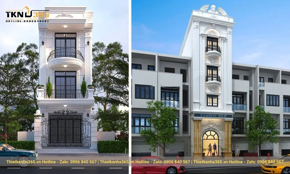 Thiết kế nhà phố đẹp kiểu Pháp hoài cổ