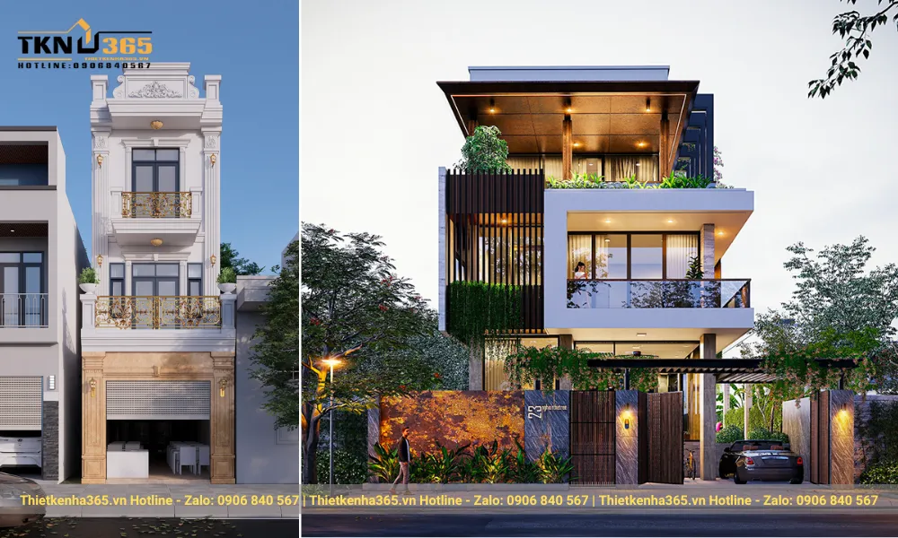 Thiết kế nhà phố theo phong cách kiến trúc