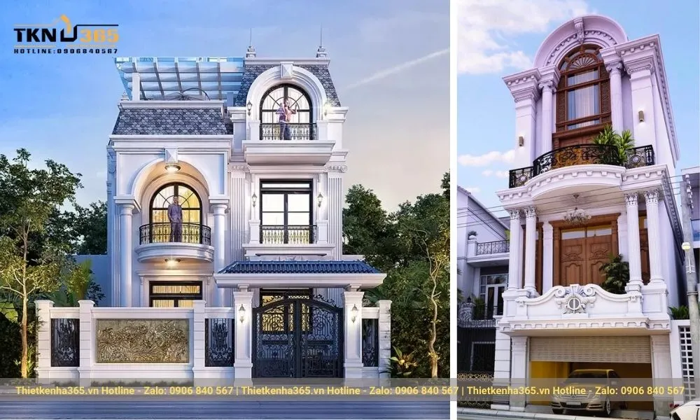 Mẫu nhà phố hoài cổ kiểu Pháp đẹp