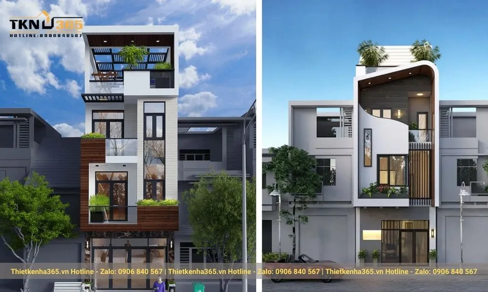 Mẫu nhà phố lệch tầng