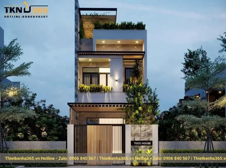 Mẫu nhà phố mặt tiền rộng 6m