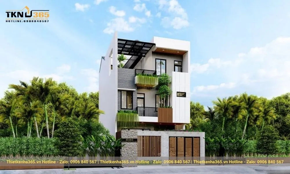 Mẫu nhà phố mặt tiền rộng 7m