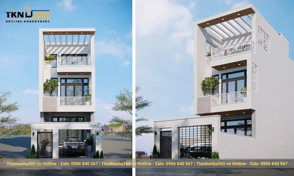 Thiết kế nhà phố mặt tiền 5m