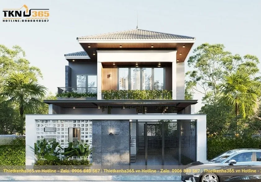 Mẫu nhà phố đẹp mái Nhật