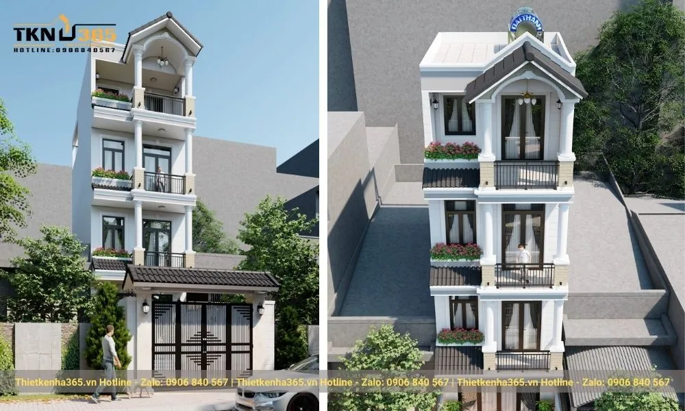 Nhà phố mái thái đẹp hiện đại