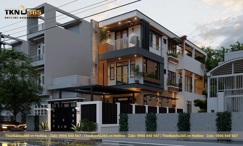 Mẫu nhà phố đẹp 2 mặt tiền vị trí đắc địa