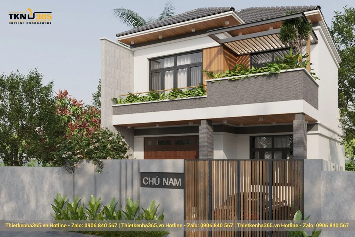 Mẫu nhà vuông 2 tầng 70m2