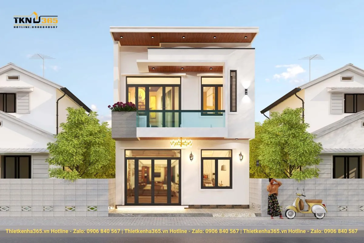 Tận dụng ánh sáng tự nhiên cho nhà 2 tầng 70m2