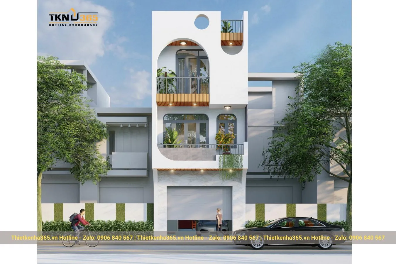 Mẫu thiết kế nhà 3 tầng 1 tum
