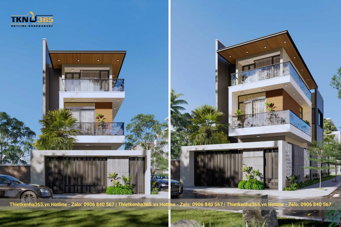 Thiết kế nhà phố 3 tầng 2 mặt tiền
