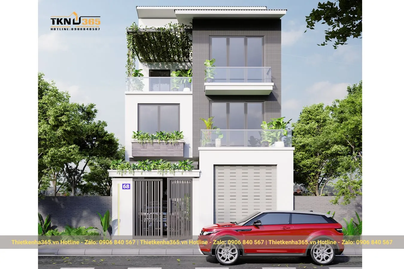 Mẫu nhà phố 3 tầng mặt tiền 8m