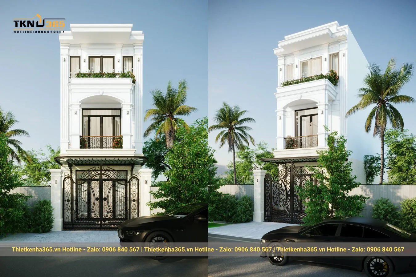 Mẫu thiết kế nhà phố 3 tầng tân cổ điển
