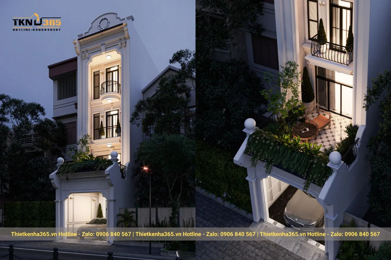 Mẫu thiết kế nhà phố 3 tầng tân cổ điển
