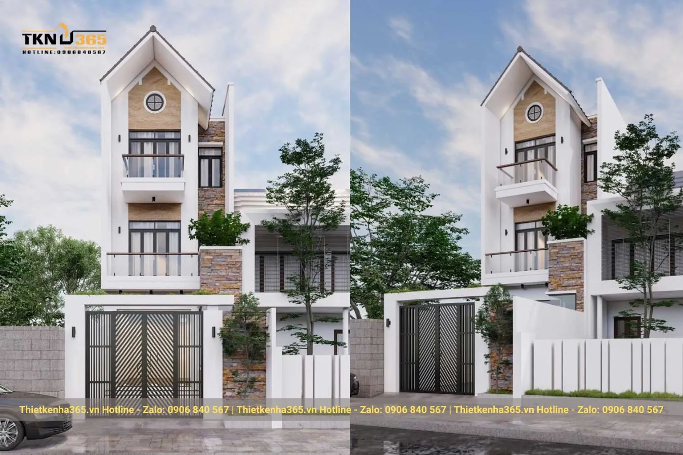 Thiết kế nhà phố 3 tầng mái thái