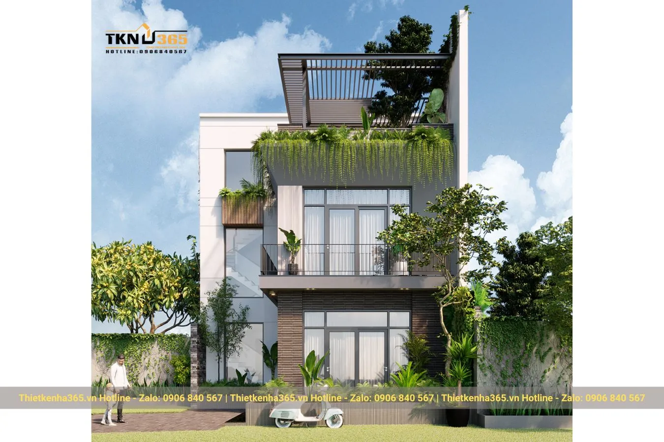 Mẫu nhà phố 3 tầng mặt tiền 8m