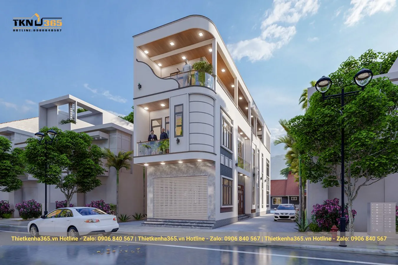 Thiết kế nhà phố 3 tầng 2 mặt tiền
