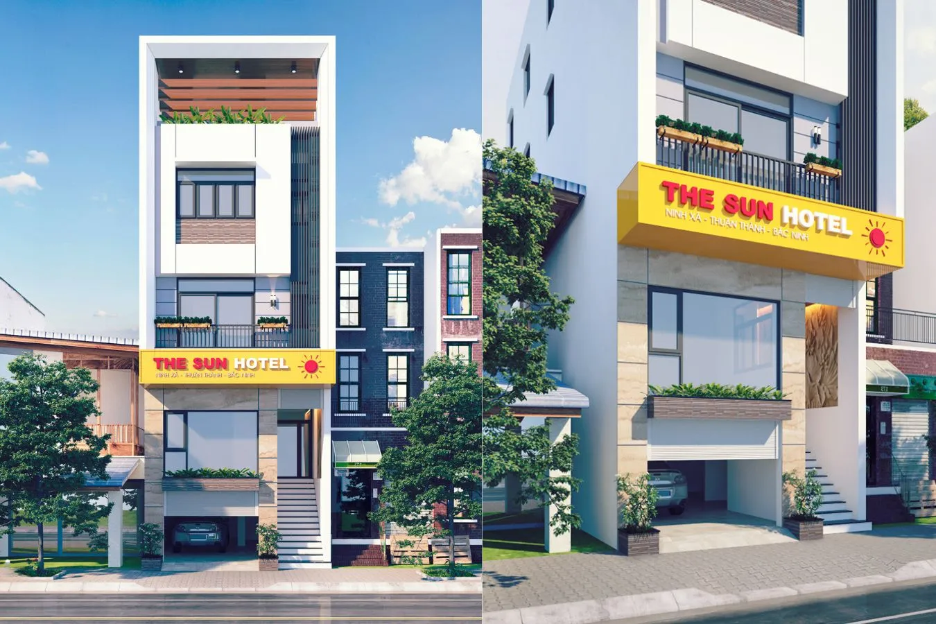 Nhà phố 3 tầng có sân để ô tô
