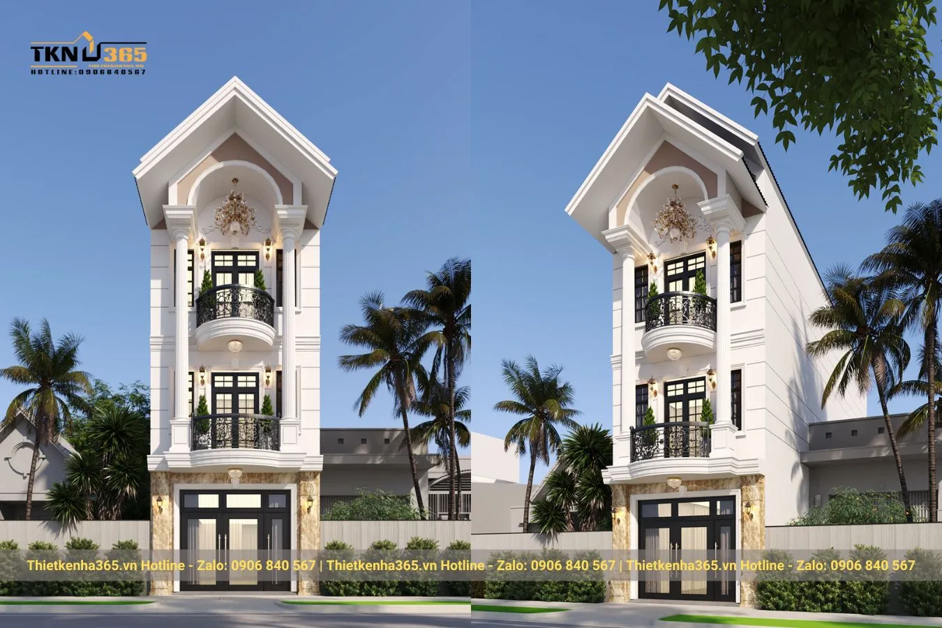 Thiết kế nhà phố 3 tầng mái thái