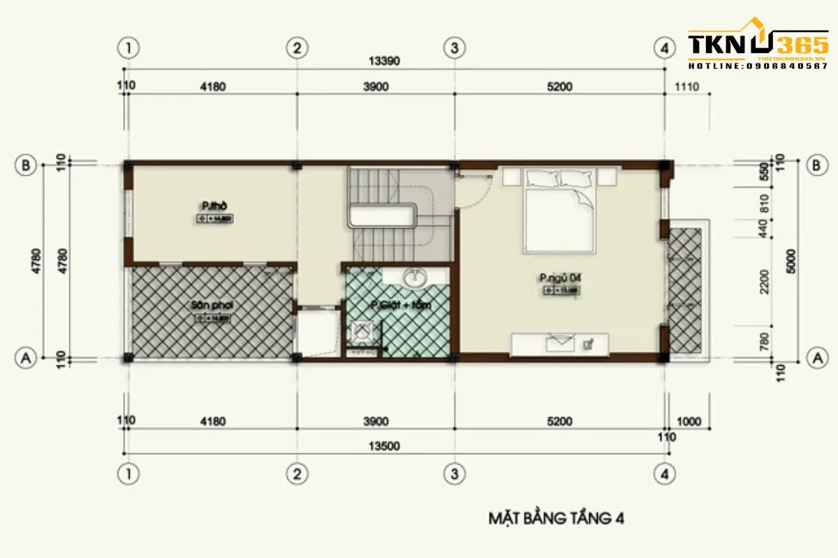 Bản vẽ công năng thiết kế nhà 65m2