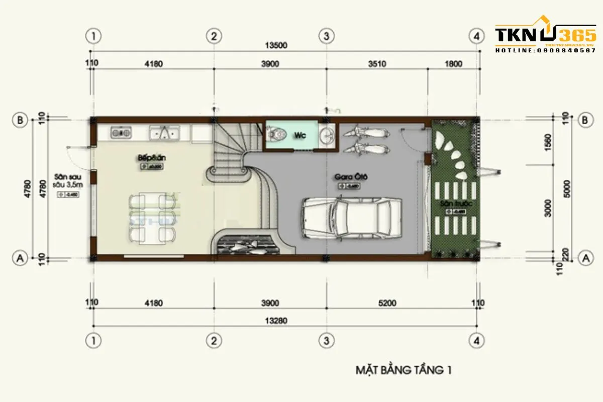 Bản vẽ công năng nhà 65m2
