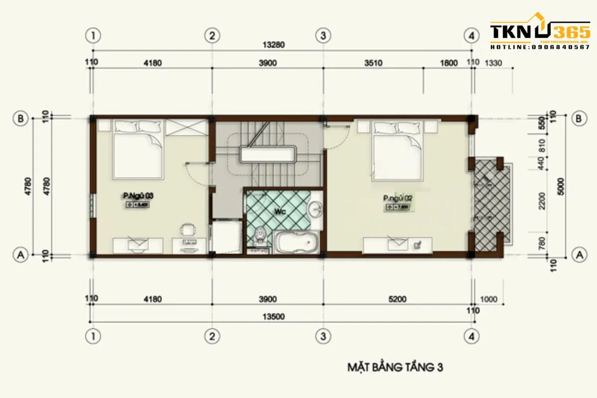Bản vẽ công năng nhà 65m2