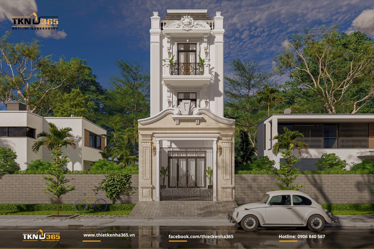 Nhà phố tân cổ điển 1 trệt 2 lầu sang trọng