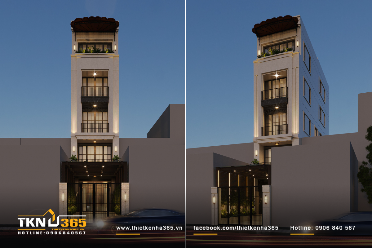Mẫu nhà 5 tầng tân cổ điển