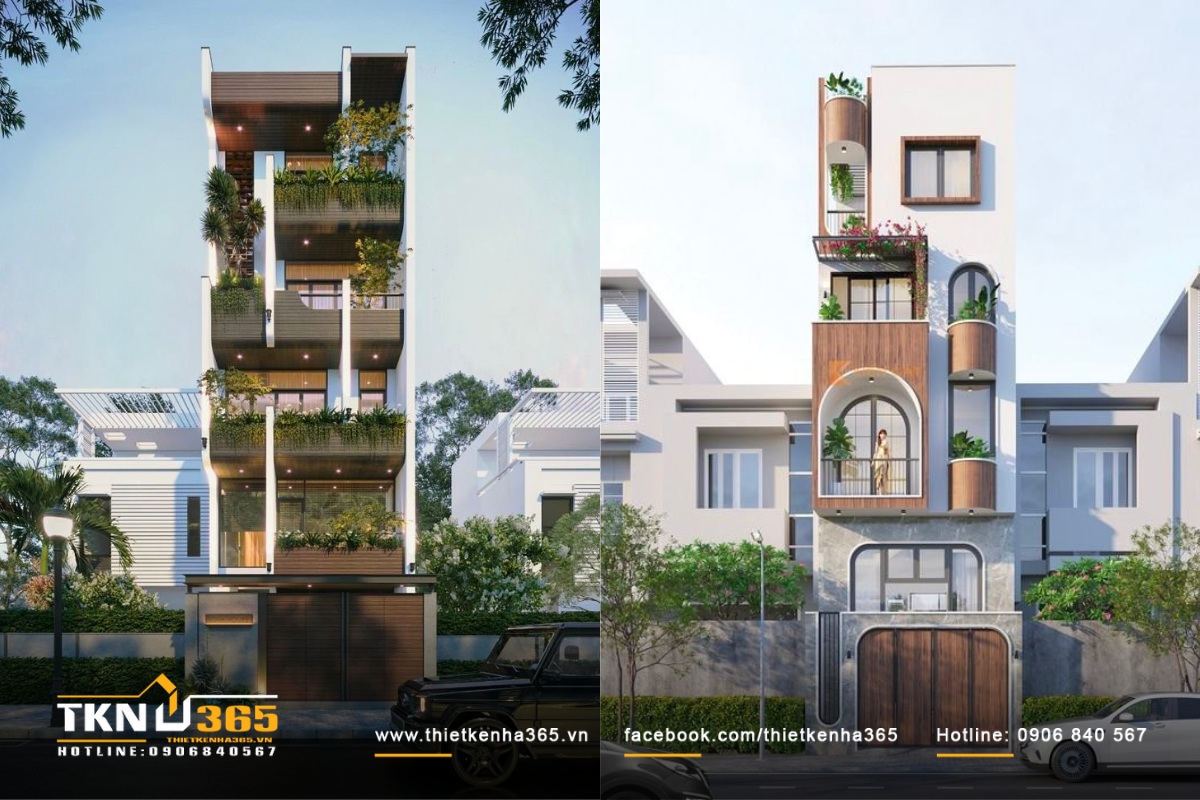 Mẫu nhà phố 5 tầng mặt tiền 5m