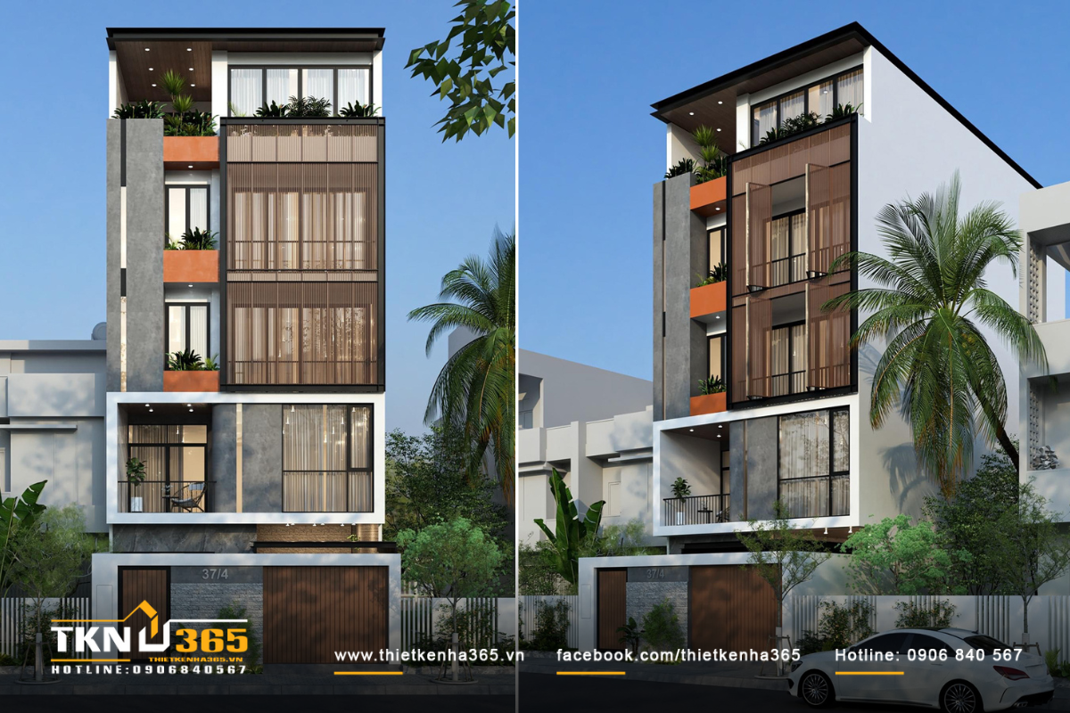 Nhà phố được phối theo phong cách Tropical hiện đại