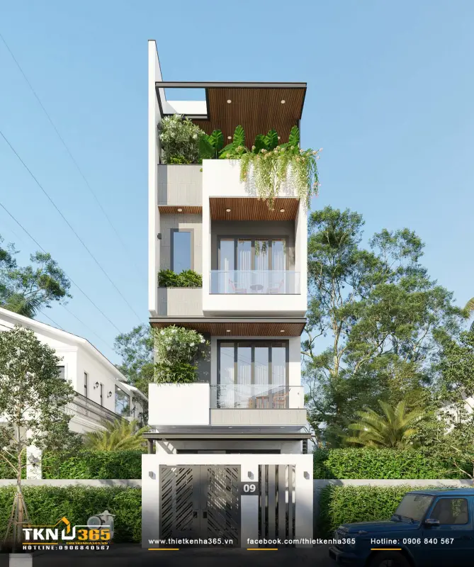 Mẫu nhà phố 4 tầng mặt tiền ngang 6m