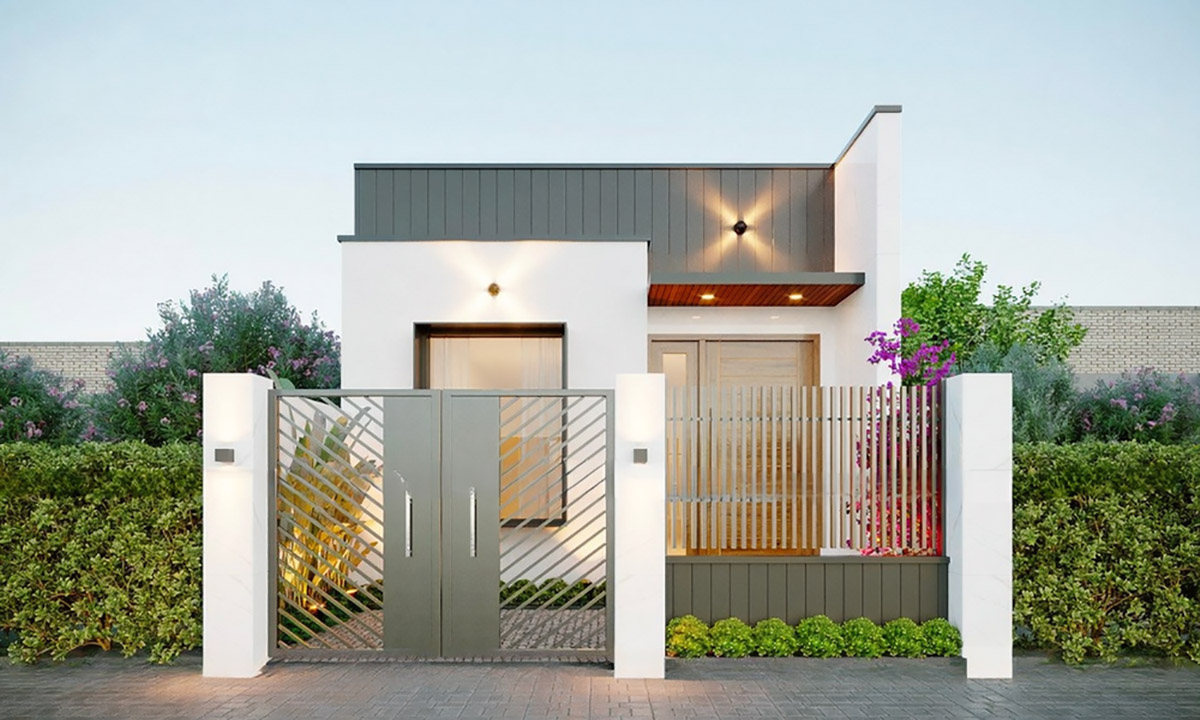 Mẫu nhà 1 tầng 30m2 đơn giản, hiện đại.