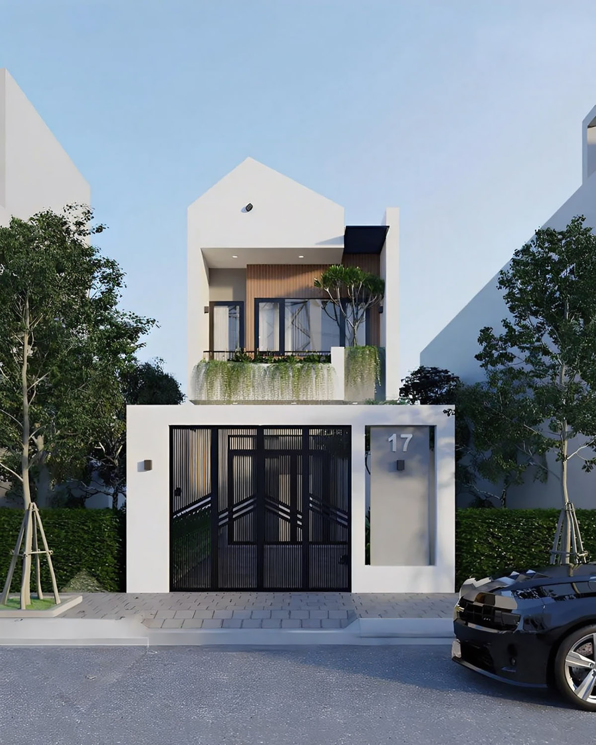 Thiết kế nhà ống 5x12 hai tầng hiện đại