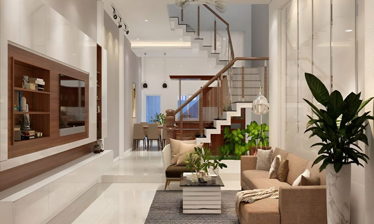 Cầu thang nhà 5x12m 2 tầng