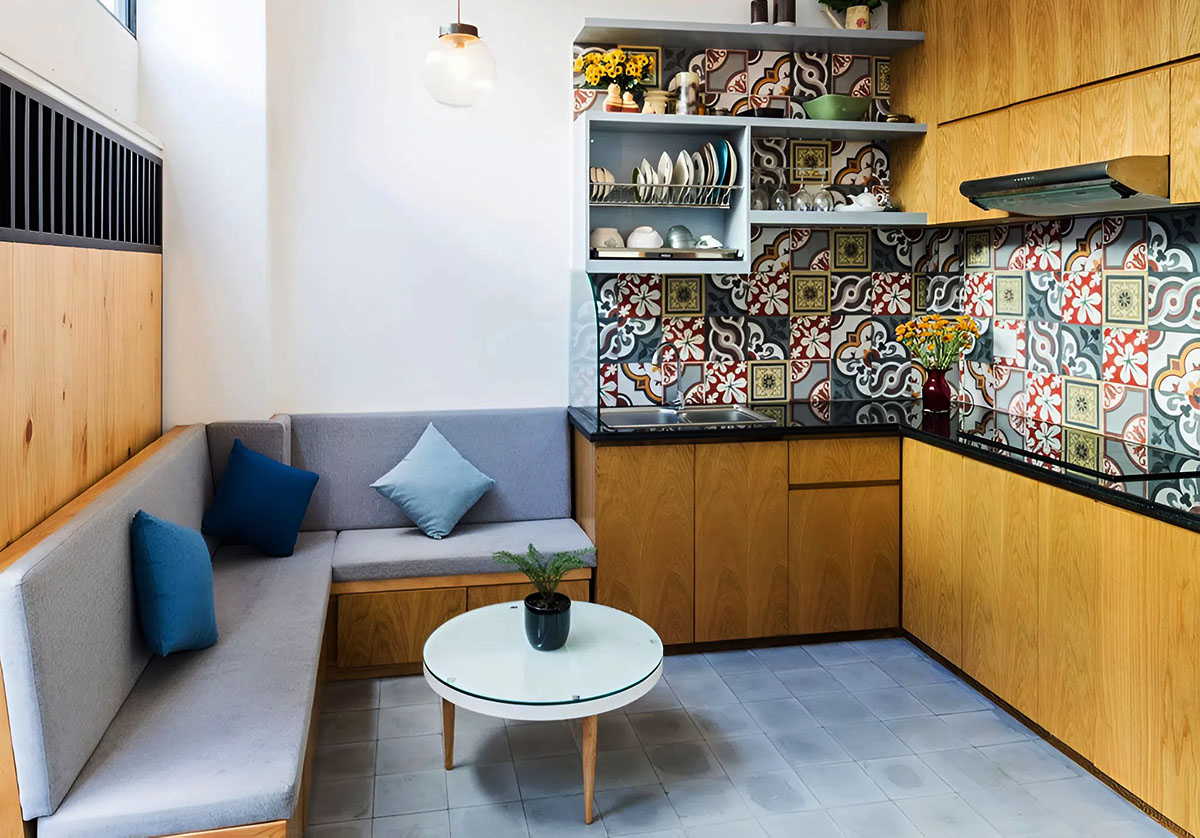 Không gian bên trong được tối ưu theo dạng nhà ống 3x6m Không gian bên trong được tối ưu theo dạng nhà ống 3x6m