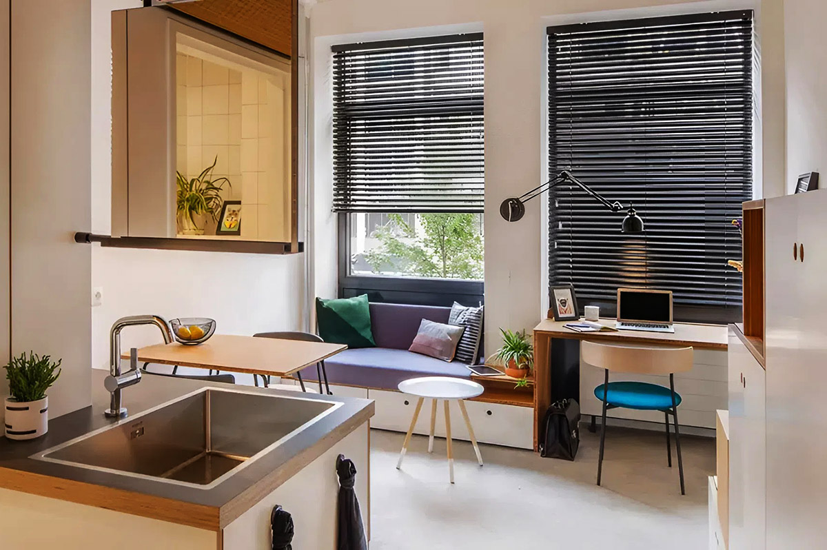 Các đồ nội thất lớn được hạn chế trong nhà nhỏ 3x6 có gác lửng Các đồ nội thất lớn được hạn chế trong nhà nhỏ 3x6 có gác lửng