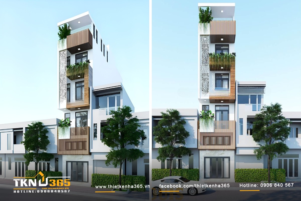 Mẫu nhà phố 6 tầng với kiến trúc hiện đại, tận dụng tối đa ánh sáng tự nhiên