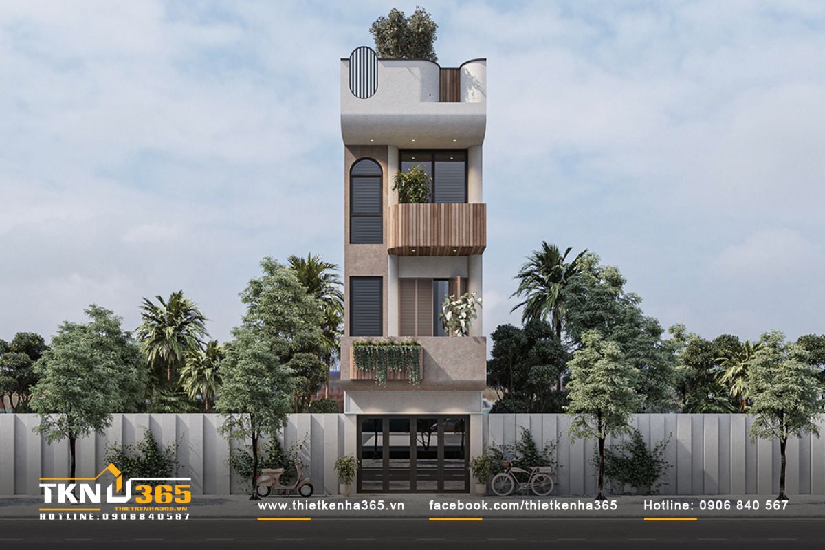 Mẫu nhà phố 4 phòng ngủ với thiết kế đẹp mắt, tận dụng ánh sáng tự nhiên