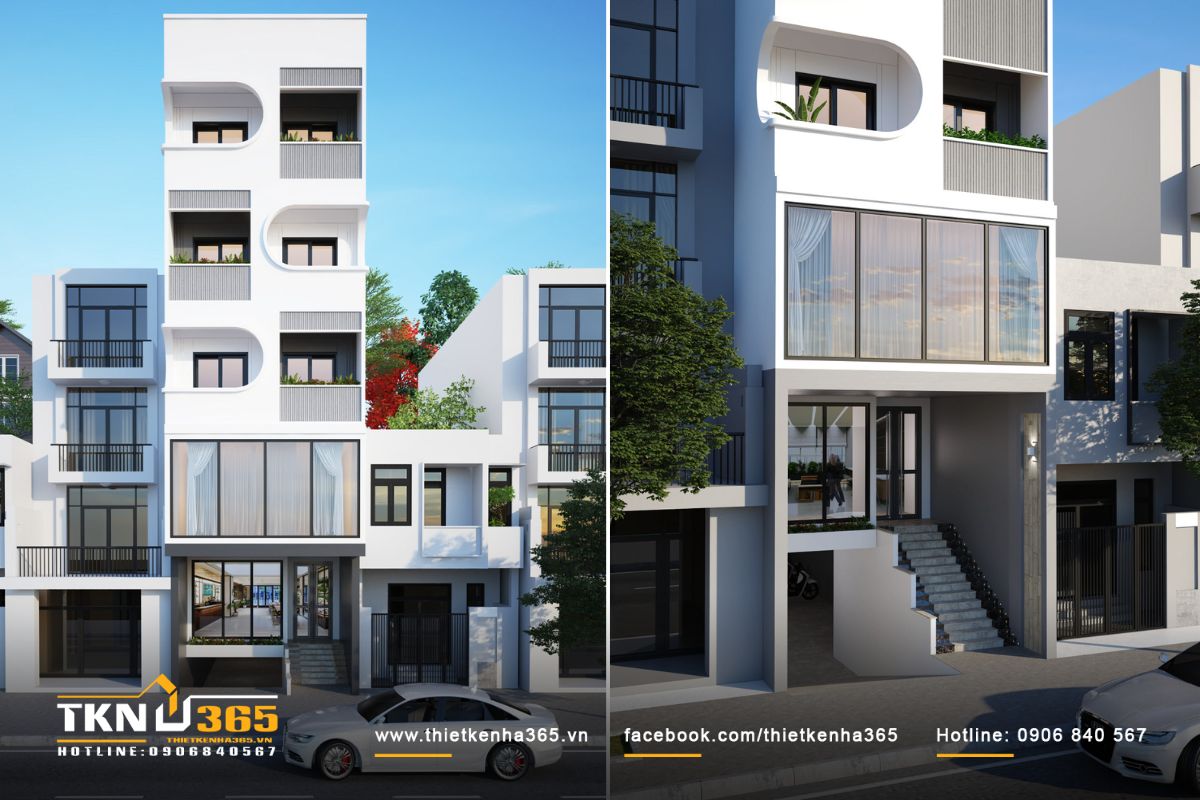 Mẫu nhà phố 6 tầng cho các gia đình có nhu cầu kinh doanh hoặc làm văn phòng