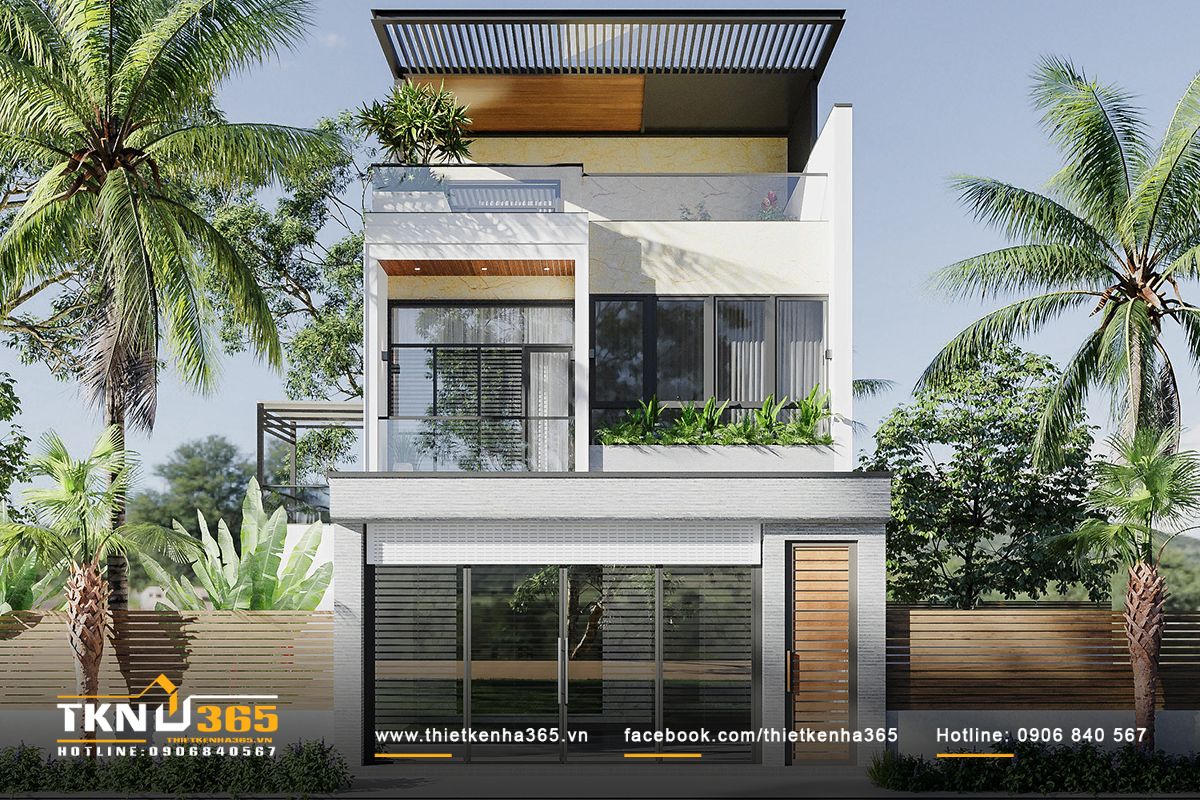 Mẫu nhà phố mặt tiền 8m tối ưu hóa diện tích, tạo không gian sống và làm việc đầy đủ tiện nghi