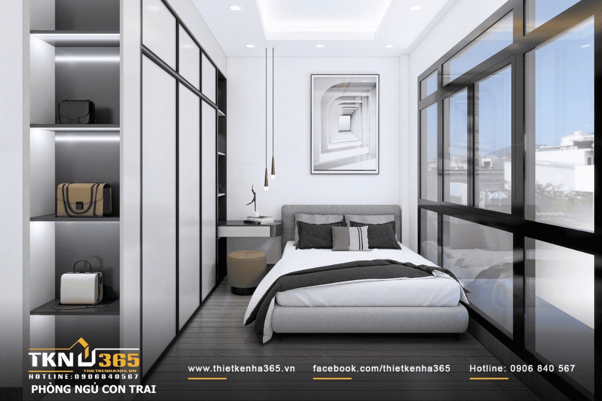 Thiết kế ph&ograve;ng ngủ m&agrave;u sắc nhẹ nh&agrave;ng v&agrave; &aacute;nh s&aacute;ng tự nhi&ecirc;n, thư gi&atilde;n